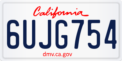 CA license plate 6UJG754