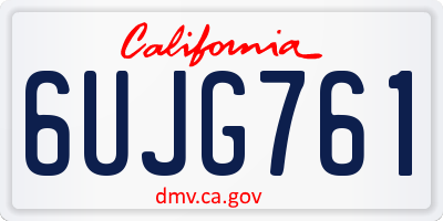 CA license plate 6UJG761