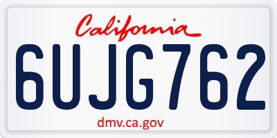 CA license plate 6UJG762