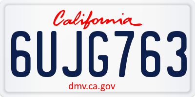 CA license plate 6UJG763