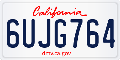 CA license plate 6UJG764