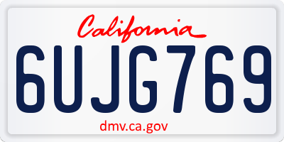 CA license plate 6UJG769