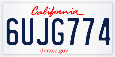 CA license plate 6UJG774