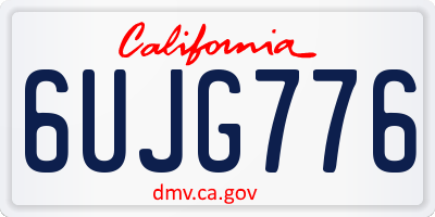 CA license plate 6UJG776