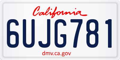 CA license plate 6UJG781