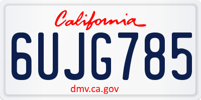 CA license plate 6UJG785