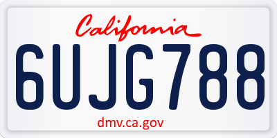CA license plate 6UJG788