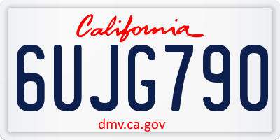 CA license plate 6UJG790