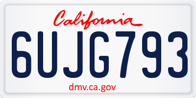 CA license plate 6UJG793