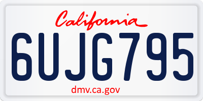 CA license plate 6UJG795