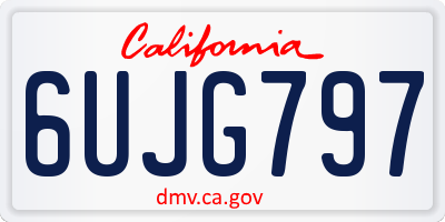 CA license plate 6UJG797