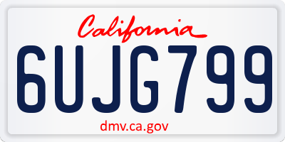CA license plate 6UJG799
