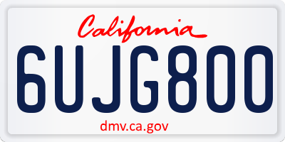 CA license plate 6UJG800