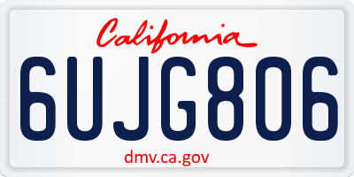 CA license plate 6UJG806