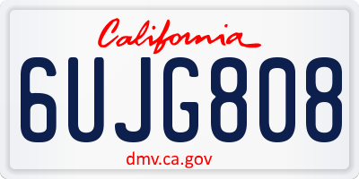 CA license plate 6UJG808