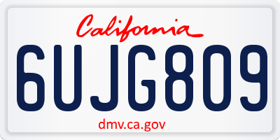CA license plate 6UJG809
