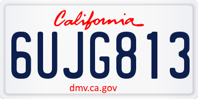 CA license plate 6UJG813