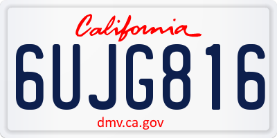 CA license plate 6UJG816