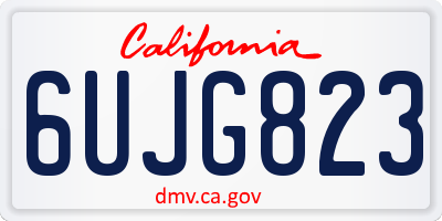 CA license plate 6UJG823