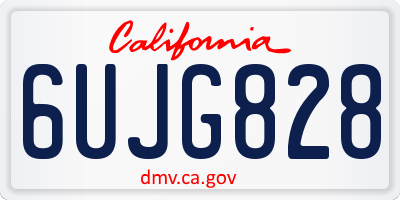 CA license plate 6UJG828