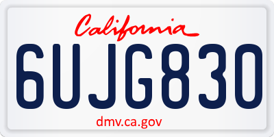 CA license plate 6UJG830