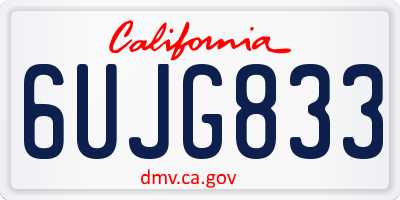 CA license plate 6UJG833