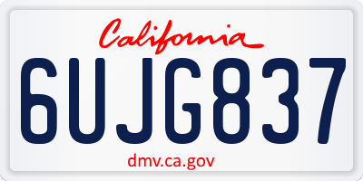 CA license plate 6UJG837