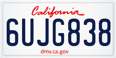 CA license plate 6UJG838