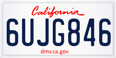 CA license plate 6UJG846