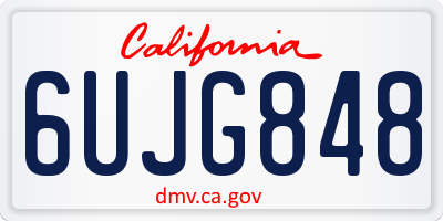 CA license plate 6UJG848