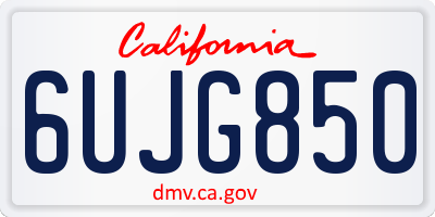 CA license plate 6UJG850