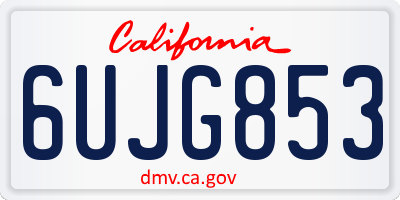 CA license plate 6UJG853