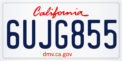 CA license plate 6UJG855