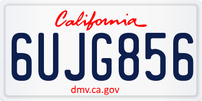 CA license plate 6UJG856
