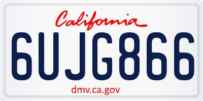 CA license plate 6UJG866