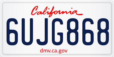CA license plate 6UJG868