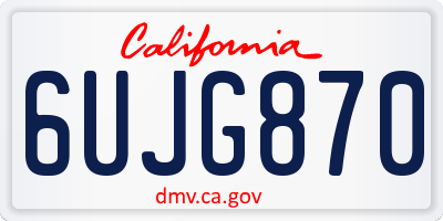 CA license plate 6UJG870