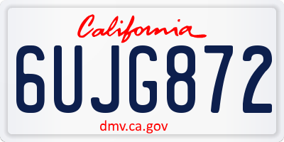 CA license plate 6UJG872