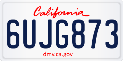 CA license plate 6UJG873
