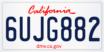 CA license plate 6UJG882