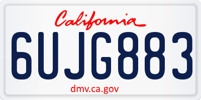 CA license plate 6UJG883