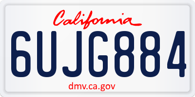 CA license plate 6UJG884