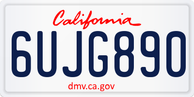 CA license plate 6UJG890