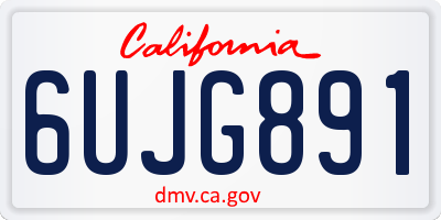 CA license plate 6UJG891