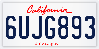 CA license plate 6UJG893