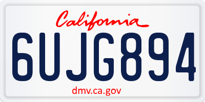 CA license plate 6UJG894