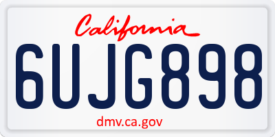 CA license plate 6UJG898