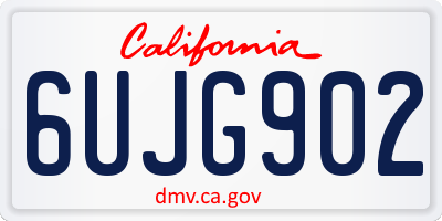 CA license plate 6UJG902