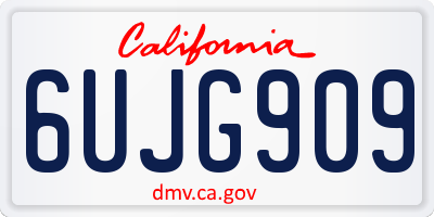 CA license plate 6UJG909