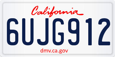 CA license plate 6UJG912